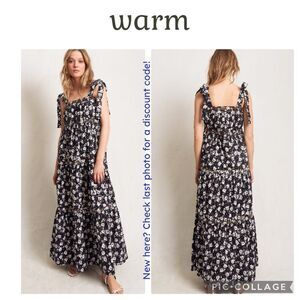 Warm | Women's Big Love Dress in‎ Black Floral Print, Size 1 (Small)